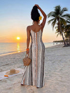 Vestido Maxi Boho de Alças Brisa Boho com Costas Abertas e Bolsos — fotografia 88 | Mar & Pérola
