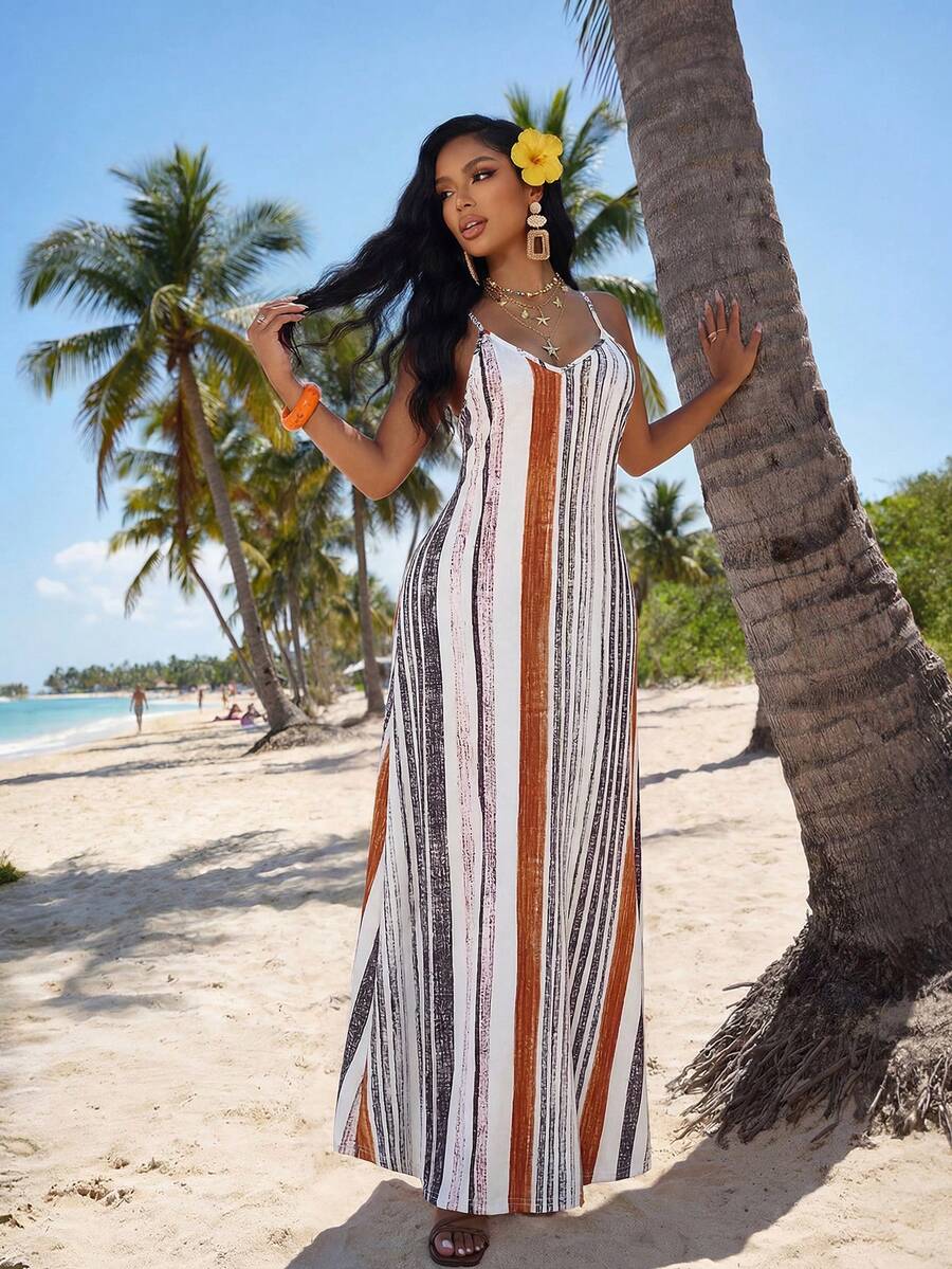 Vestido Maxi Boho de Alças Brisa Boho com Costas Abertas e Bolsos — fotografia 91 | Mar & Pérola