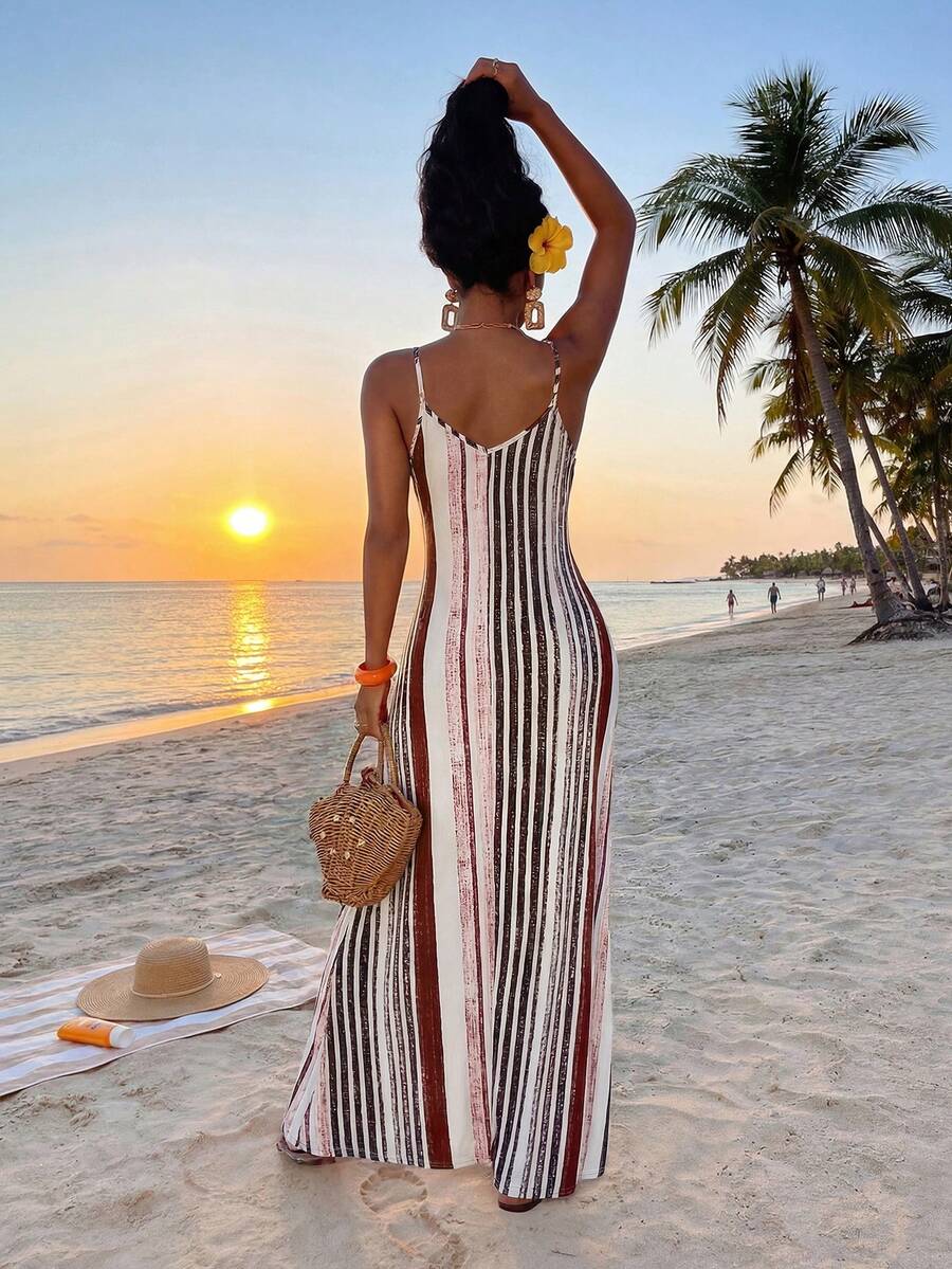 Vestido Maxi Boho de Alças Brisa Boho com Costas Abertas e Bolsos — fotografia 94 | Mar & Pérola