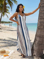 Vestido Maxi Boho de Alças Brisa Boho com Costas Abertas e Bolsos — fotografia 104 | Mar & Pérola