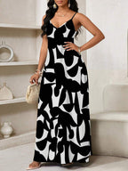 Vestido Maxi de Alças Linhas da Maré com Estampa Geométrica e Bolsos — fotografia 3 | Mar & Pérola