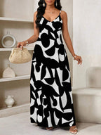 Vestido Maxi de Alças Linhas da Maré com Estampa Geométrica e Bolsos — fotografia 4 | Mar & Pérola