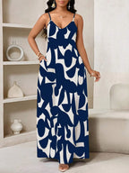 Vestido Maxi de Alças Linhas da Maré com Estampa Geométrica e Bolsos — fotografia 15 | Mar & Pérola