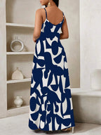 Vestido Maxi de Alças Linhas da Maré com Estampa Geométrica e Bolsos — fotografia 16 | Mar & Pérola