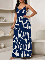 Vestido Maxi de Alças Linhas da Maré com Estampa Geométrica e Bolsos — fotografia 17 | Mar & Pérola