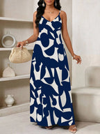 Vestido Maxi de Alças Linhas da Maré com Estampa Geométrica e Bolsos — fotografia 18 | Mar & Pérola