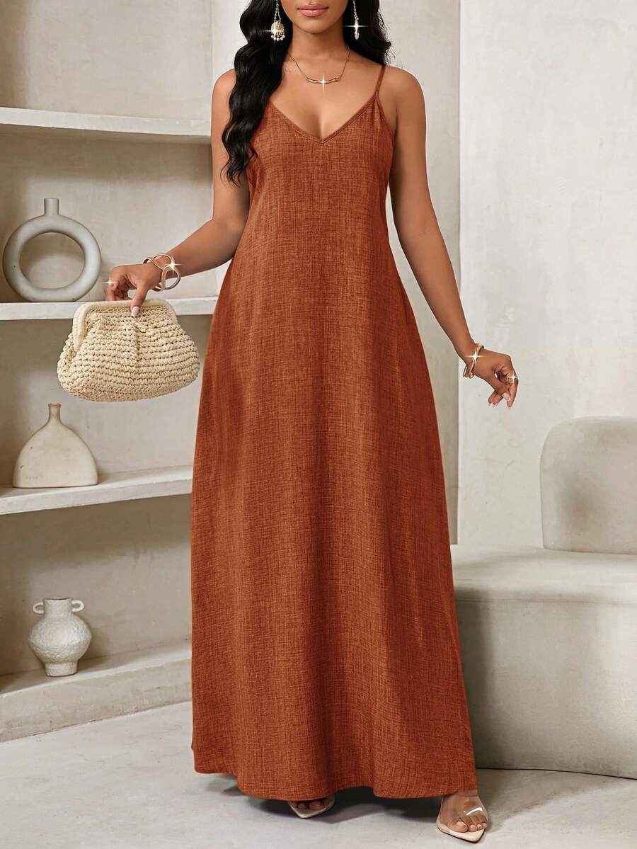 Vestido Maxi de Alças Linhas da Maré com Estampa Geométrica e Bolsos — fotografia 31 | Mar & Pérola