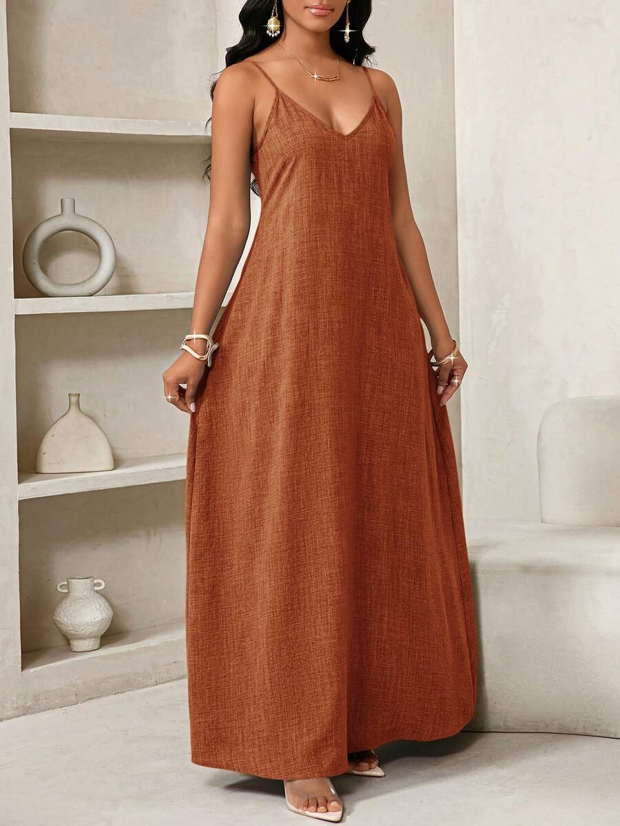 Vestido Maxi de Alças Linhas da Maré com Estampa Geométrica e Bolsos — fotografia 33 | Mar & Pérola