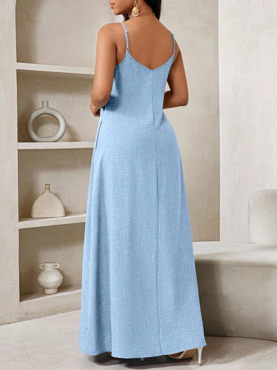 Vestido Maxi de Alças Linhas da Maré com Estampa Geométrica e Bolsos — fotografia 51 | Mar & Pérola