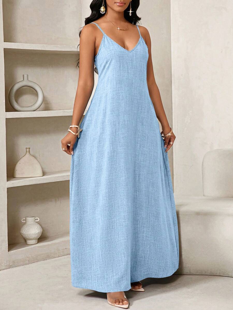 Vestido Maxi de Alças Linhas da Maré com Estampa Geométrica e Bolsos — fotografia 54 | Mar & Pérola