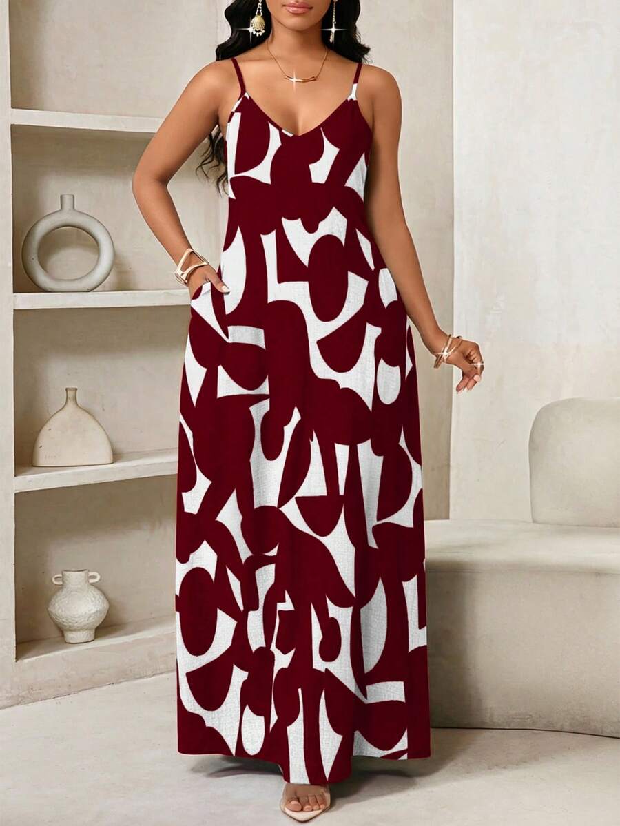 Vestido Maxi de Alças Linhas da Maré com Estampa Geométrica e Bolsos — fotografia 57 | Mar & Pérola