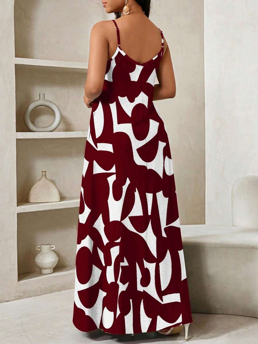 Vestido Maxi de Alças Linhas da Maré com Estampa Geométrica e Bolsos — fotografia 58 | Mar & Pérola
