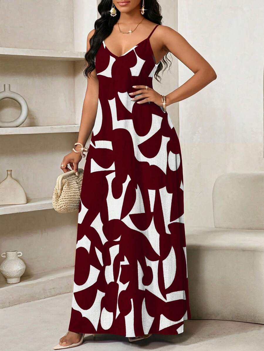 Vestido Maxi de Alças Linhas da Maré com Estampa Geométrica e Bolsos — fotografia 59 | Mar & Pérola
