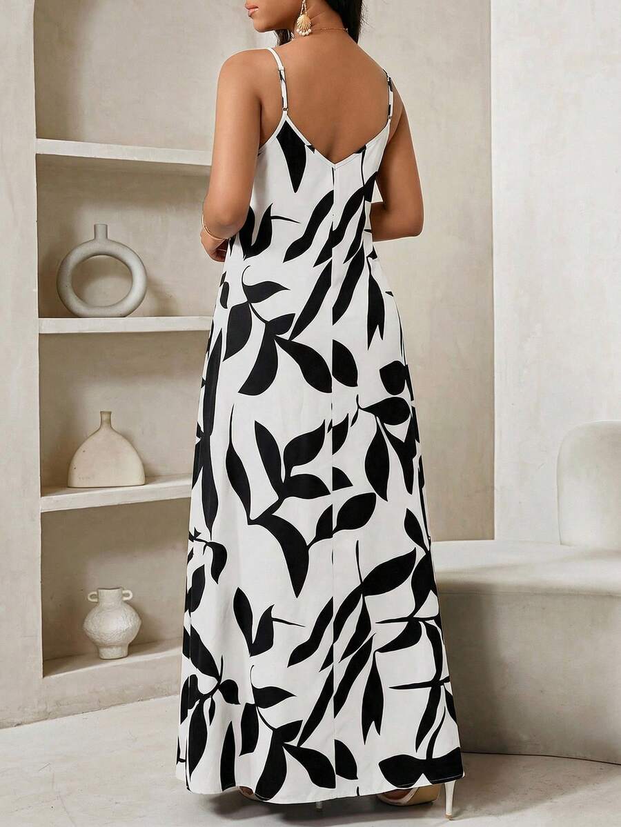 Vestido Maxi de Alças Linhas da Maré com Estampa Geométrica e Bolsos — fotografia 65 | Mar & Pérola