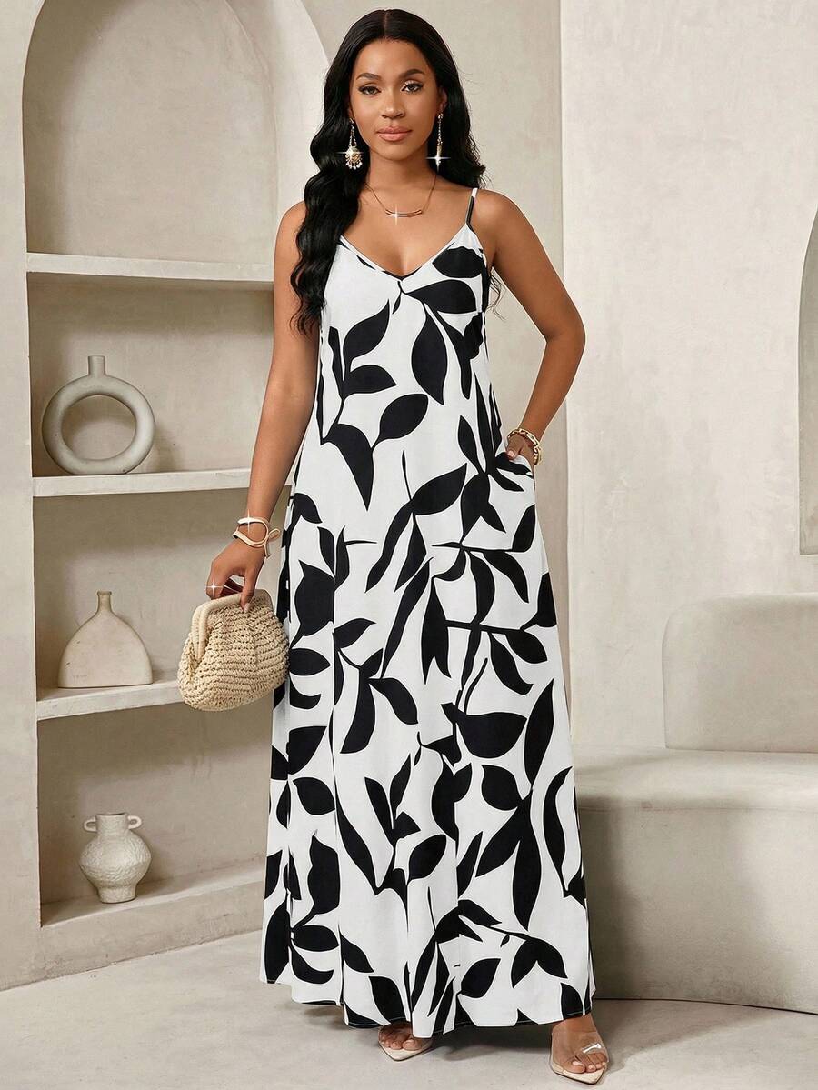 Vestido Maxi de Alças Linhas da Maré com Estampa Geométrica e Bolsos — fotografia 70 | Mar & Pérola