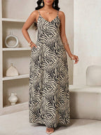 Vestido Maxi de Alças Linhas da Maré com Estampa Geométrica e Bolsos — fotografia 71 | Mar & Pérola