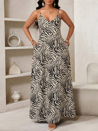 Vestido Maxi de Alças Linhas da Maré com Estampa Geométrica e Bolsos — fotografia 75 | Mar & Pérola