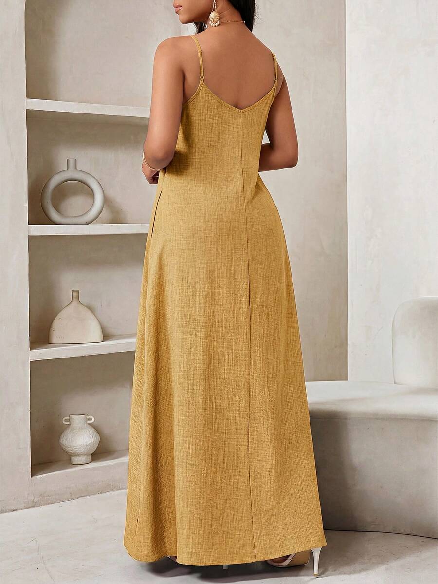 Vestido Maxi de Alças Linhas da Maré com Estampa Geométrica e Bolsos — fotografia 79 | Mar & Pérola