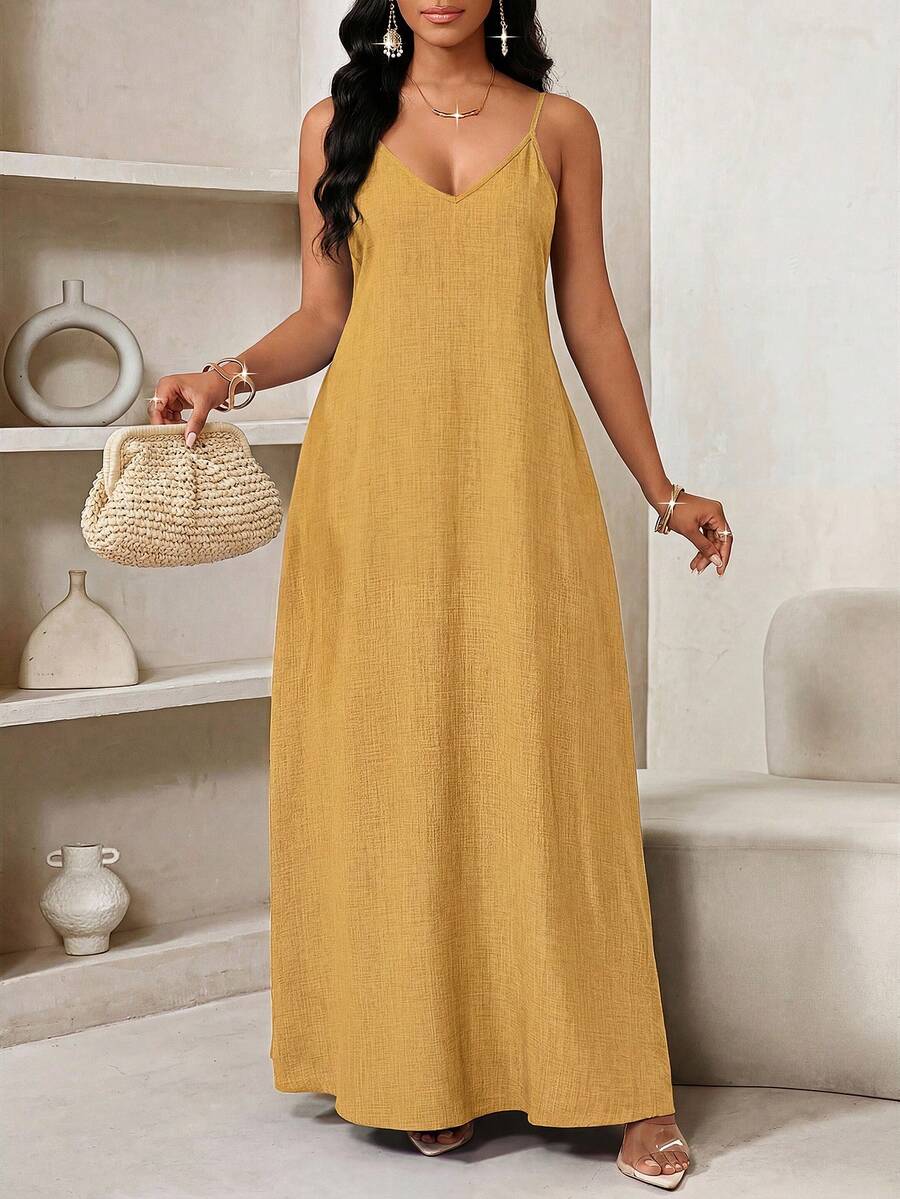 Vestido Maxi de Alças Linhas da Maré com Estampa Geométrica e Bolsos — fotografia 80 | Mar & Pérola