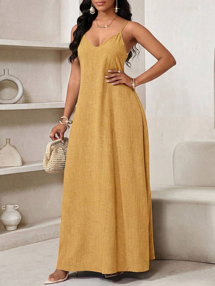 Vestido Maxi de Alças Linhas da Maré com Estampa Geométrica e Bolsos — fotografia 83 | Mar & Pérola