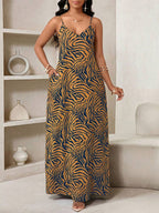Vestido Maxi de Alças Linhas da Maré com Estampa Geométrica e Bolsos — fotografia 91 | Mar & Pérola