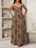 Vestido Maxi de Alças Linhas da Maré com Estampa Geométrica e Bolsos — fotografia 95 | Mar & Pérola