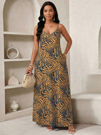Vestido Maxi de Alças Linhas da Maré com Estampa Geométrica e Bolsos — fotografia 97 | Mar & Pérola