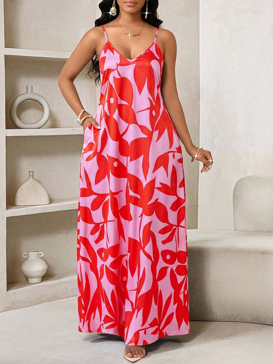 Vestido Maxi de Alças Linhas da Maré com Estampa Geométrica e Bolsos — fotografia 98 | Mar & Pérola
