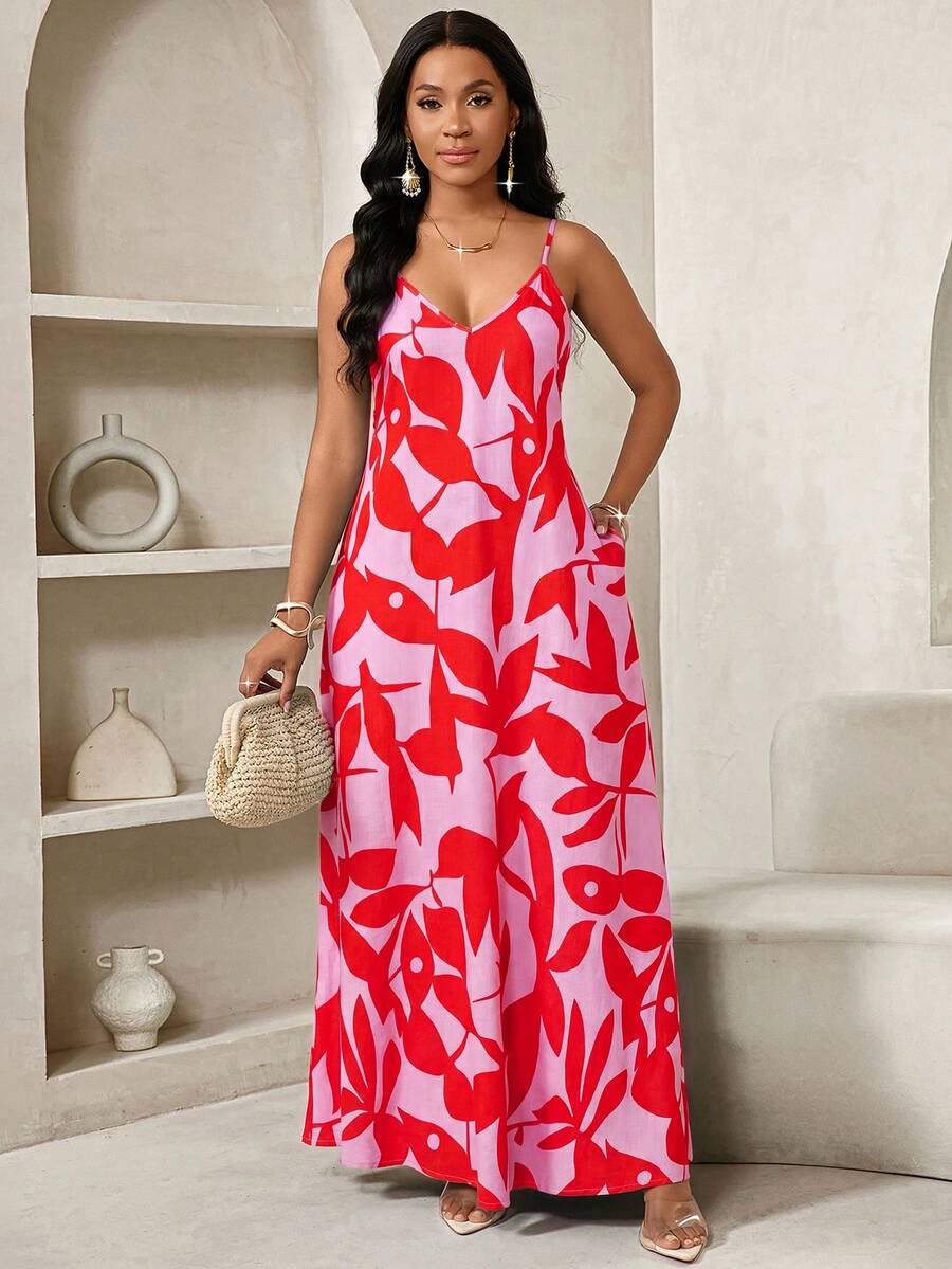 Vestido Maxi de Alças Linhas da Maré com Estampa Geométrica e Bolsos — fotografia 104 | Mar & Pérola