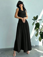 Vestido Maxi de Malha Brisa de Verão com Gola Redonda e Costas Abertas — fotografia 11 | Mar & Pérola
