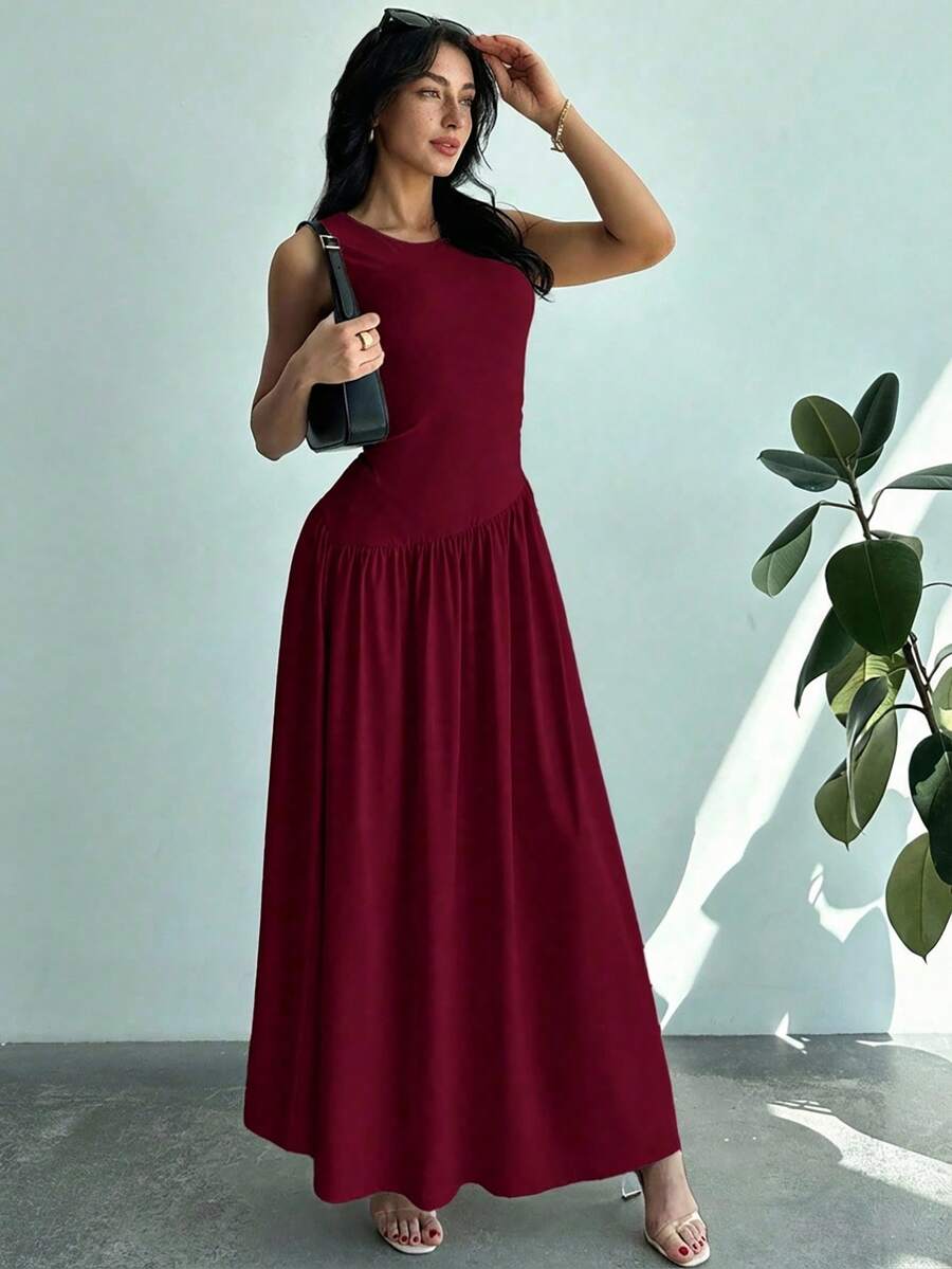Vestido Maxi de Malha Brisa de Verão com Gola Redonda e Costas Abertas — fotografia 37 | Mar & Pérola
