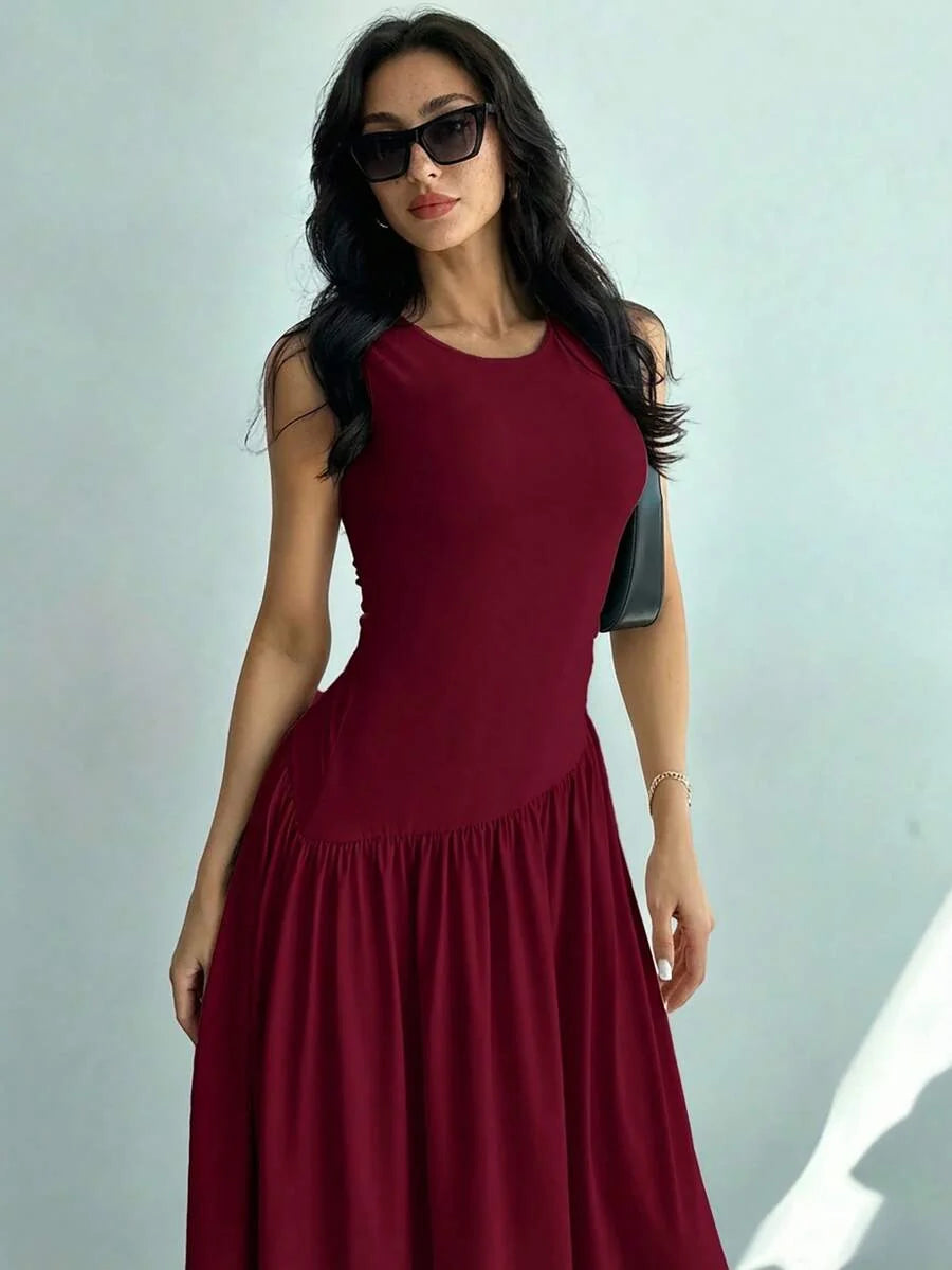 Vestido Maxi de Malha Brisa de Verão com Gola Redonda e Costas Abertas — fotografia 41 | Mar & Pérola