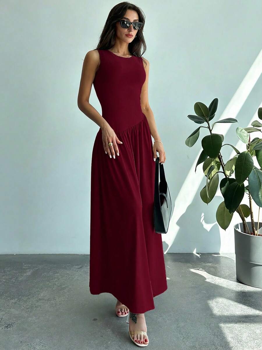 Vestido Maxi de Malha Brisa de Verão com Gola Redonda e Costas Abertas — fotografia 43 | Mar & Pérola