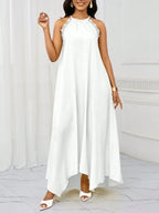 Vestido Maxi Halter Orla Solar com Laço e Bainha Assimétrica — fotografia 10 | Mar & Pérola