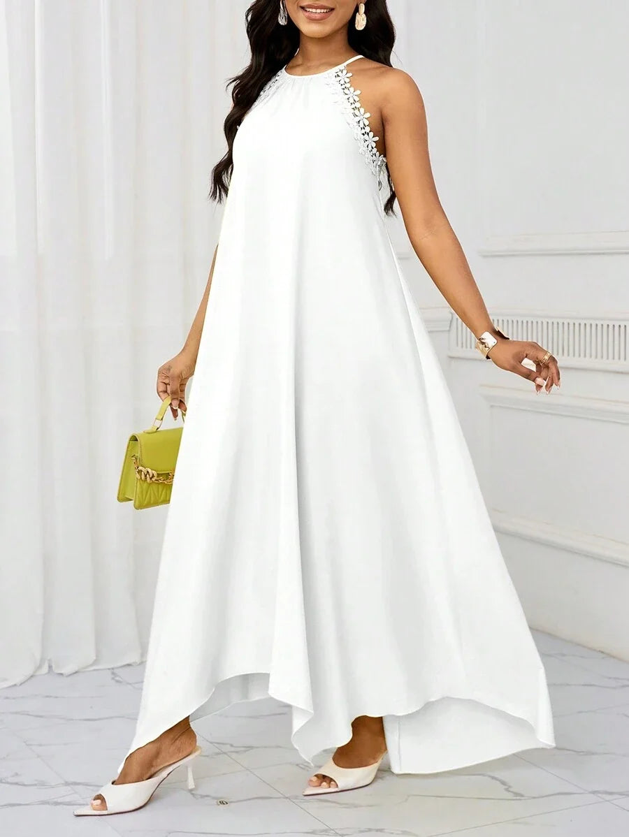 Vestido Maxi Halter Orla Solar com Laço e Bainha Assimétrica — fotografia 12 | Mar & Pérola
