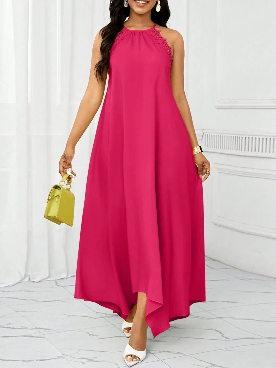 Vestido Maxi Halter Orla Solar com Laço e Bainha Assimétrica — fotografia 15 | Mar & Pérola