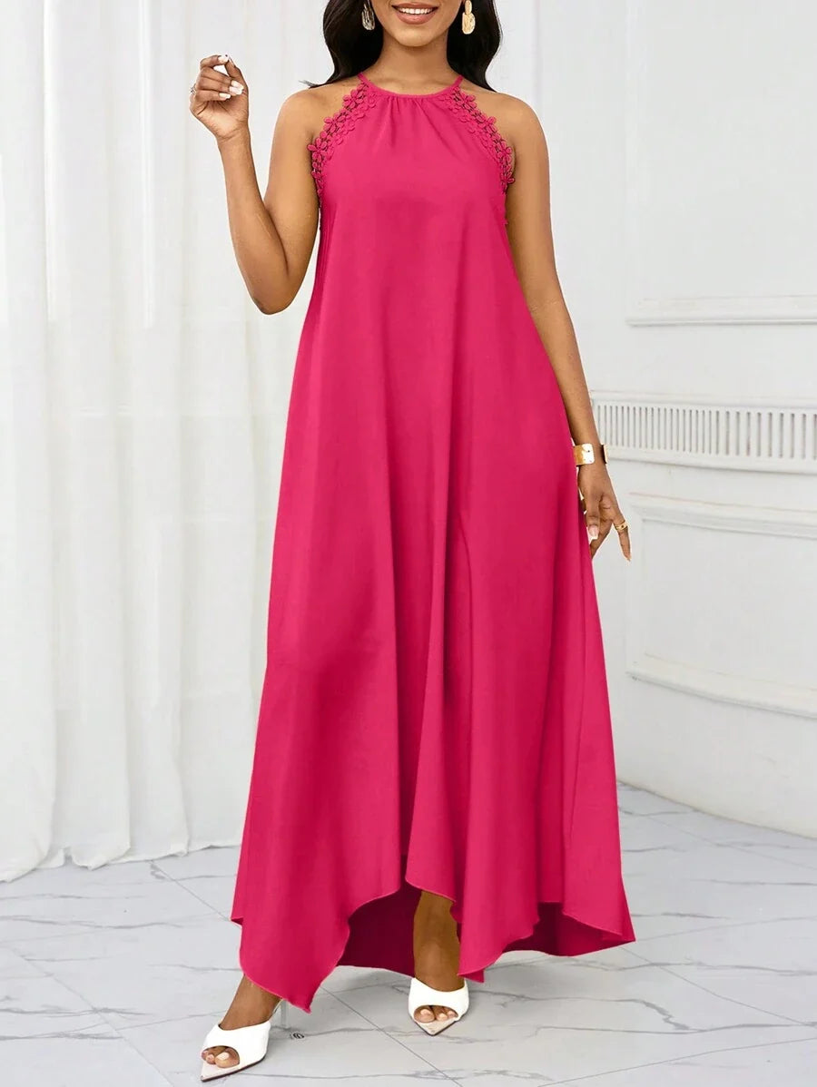 Vestido Maxi Halter Orla Solar com Laço e Bainha Assimétrica — fotografia 17 | Mar & Pérola