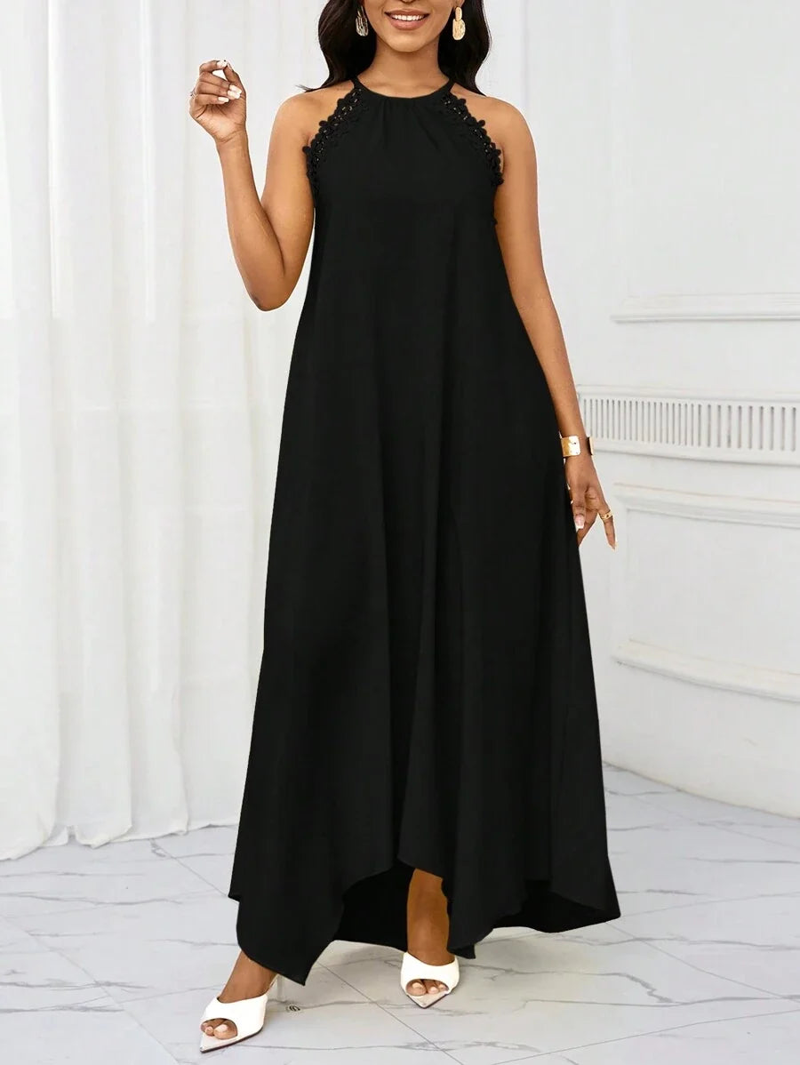 Vestido Maxi Halter Orla Solar com Laço e Bainha Assimétrica — fotografia 31 | Mar & Pérola