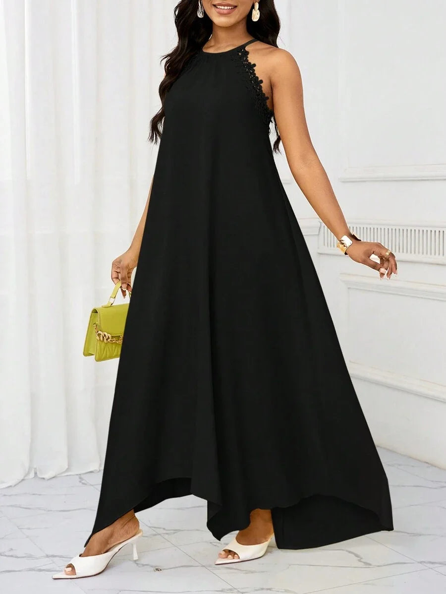 Vestido Maxi Halter Orla Solar com Laço e Bainha Assimétrica — fotografia 33 | Mar & Pérola
