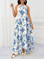 Vestido Maxi Halter Orla Solar com Laço e Bainha Assimétrica — fotografia 38 | Mar & Pérola