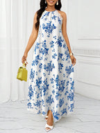 Vestido Maxi Halter Orla Solar com Laço e Bainha Assimétrica — fotografia 41 | Mar & Pérola