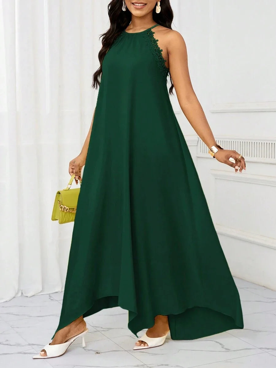 Vestido Maxi Halter Orla Solar com Laço e Bainha Assimétrica — fotografia 47 | Mar & Pérola