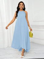 Vestido Maxi Halter Orla Solar com Laço e Bainha Assimétrica — fotografia 54 | Mar & Pérola