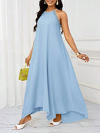 Vestido Maxi Halter Orla Solar com Laço e Bainha Assimétrica — fotografia 55 | Mar & Pérola