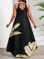 Vestido Maxi Halter Orla Solar com Laço e Bainha Assimétrica — fotografia 57 | Mar & Pérola