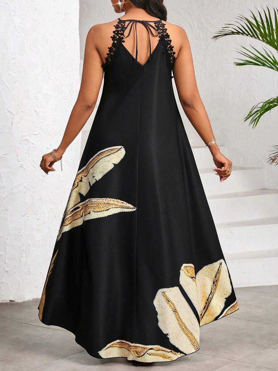 Vestido Maxi Halter Orla Solar com Laço e Bainha Assimétrica — fotografia 57 | Mar & Pérola