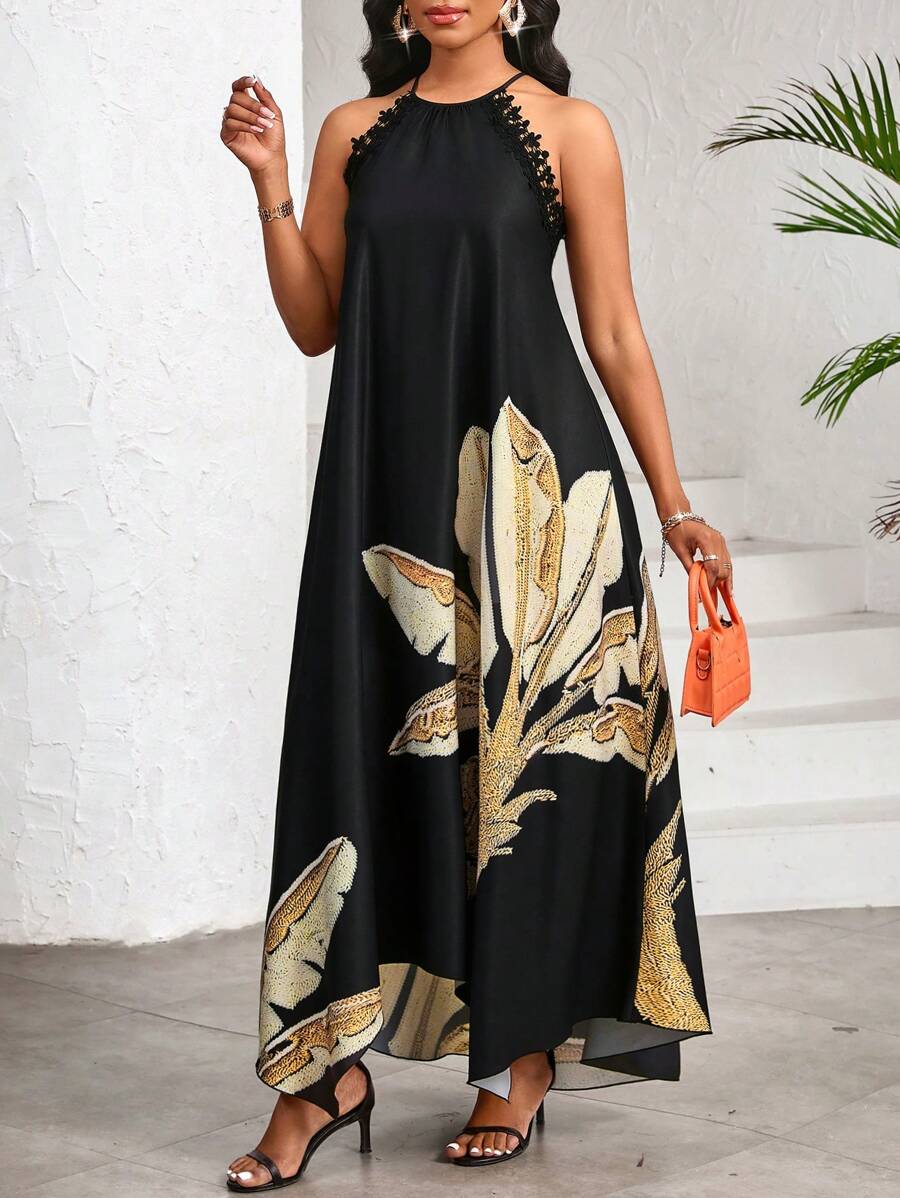 Vestido Maxi Halter Orla Solar com Laço e Bainha Assimétrica — fotografia 59 | Mar & Pérola
