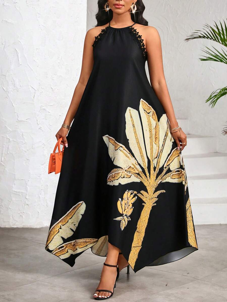 Vestido Maxi Halter Orla Solar com Laço e Bainha Assimétrica — fotografia 62 | Mar & Pérola