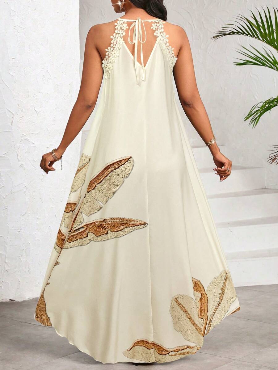 Vestido Maxi Halter Orla Solar com Laço e Bainha Assimétrica — fotografia 70 | Mar & Pérola