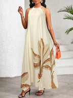 Vestido Maxi Halter Orla Solar com Laço e Bainha Assimétrica — fotografia 72 | Mar & Pérola